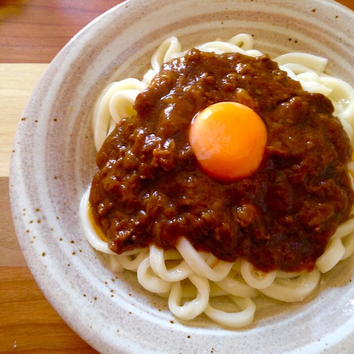 残ったカレーで♪汁なしカレーうどん